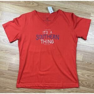 Paula Deen Store T-shirt “ It’s A Southern Thing” V-neck Women Size Medium NEW